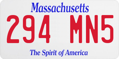 MA license plate 294MN5