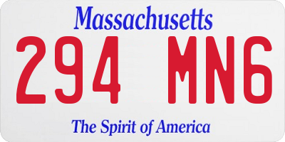 MA license plate 294MN6