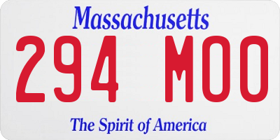 MA license plate 294MO0