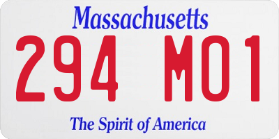 MA license plate 294MO1