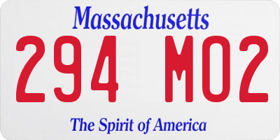 MA license plate 294MO2
