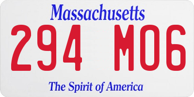 MA license plate 294MO6