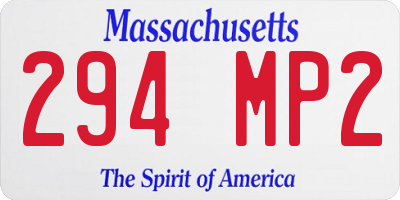 MA license plate 294MP2