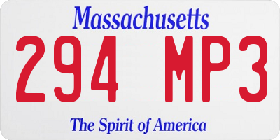 MA license plate 294MP3