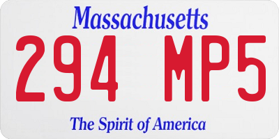 MA license plate 294MP5