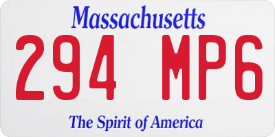 MA license plate 294MP6