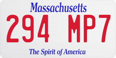 MA license plate 294MP7
