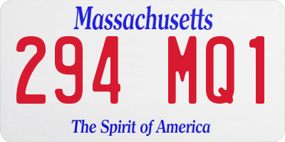 MA license plate 294MQ1