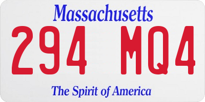 MA license plate 294MQ4