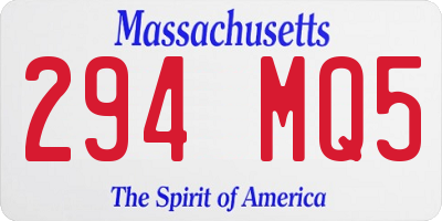 MA license plate 294MQ5