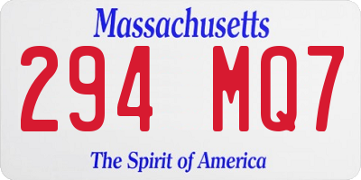 MA license plate 294MQ7
