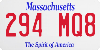 MA license plate 294MQ8