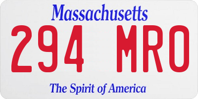 MA license plate 294MR0