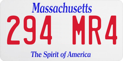 MA license plate 294MR4