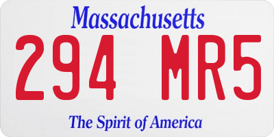 MA license plate 294MR5