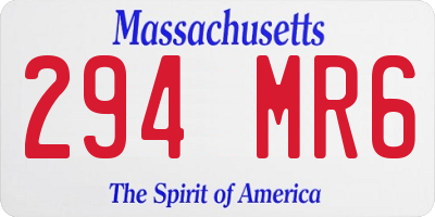 MA license plate 294MR6