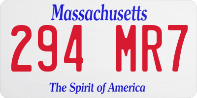 MA license plate 294MR7