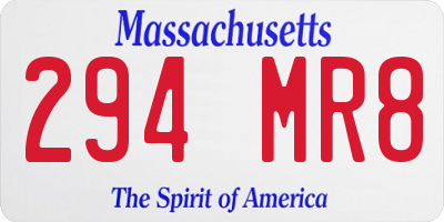 MA license plate 294MR8