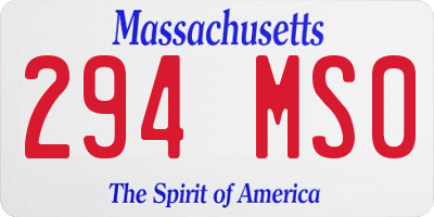 MA license plate 294MS0