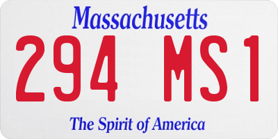 MA license plate 294MS1