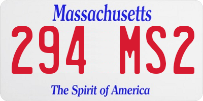 MA license plate 294MS2