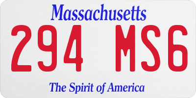 MA license plate 294MS6