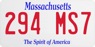 MA license plate 294MS7