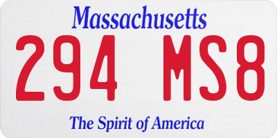 MA license plate 294MS8
