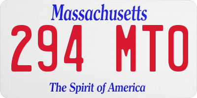 MA license plate 294MT0