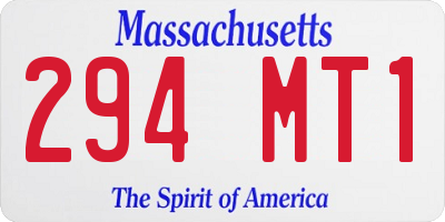 MA license plate 294MT1