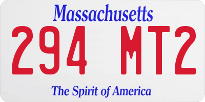 MA license plate 294MT2