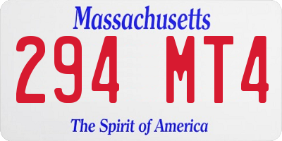 MA license plate 294MT4