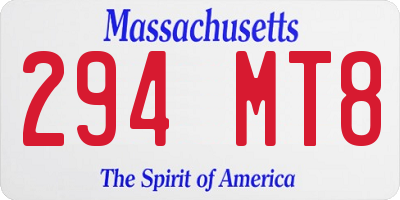 MA license plate 294MT8
