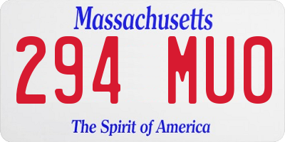 MA license plate 294MU0
