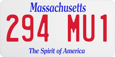 MA license plate 294MU1