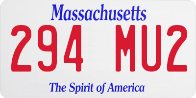 MA license plate 294MU2