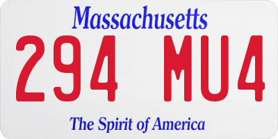 MA license plate 294MU4
