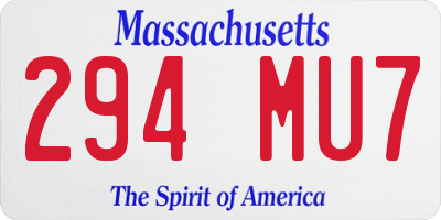 MA license plate 294MU7