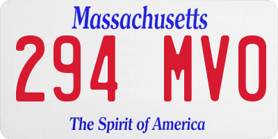 MA license plate 294MV0