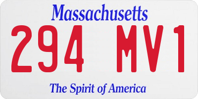 MA license plate 294MV1