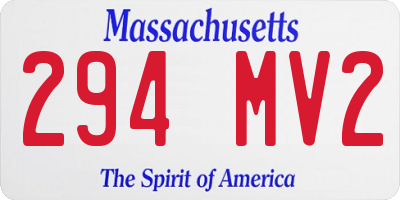 MA license plate 294MV2