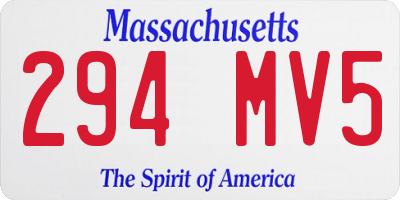 MA license plate 294MV5