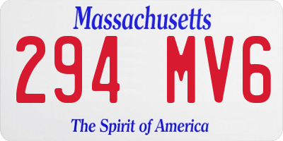 MA license plate 294MV6