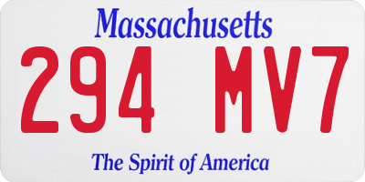 MA license plate 294MV7