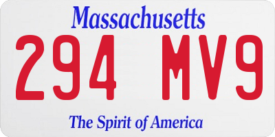 MA license plate 294MV9