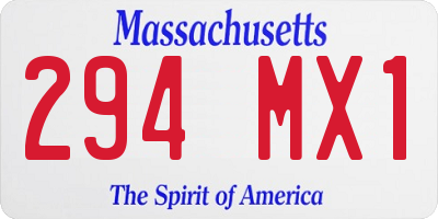 MA license plate 294MX1
