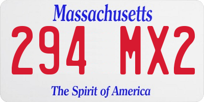 MA license plate 294MX2