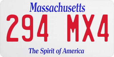 MA license plate 294MX4