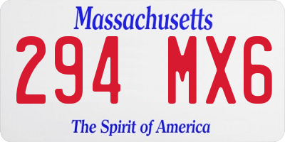 MA license plate 294MX6