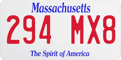 MA license plate 294MX8